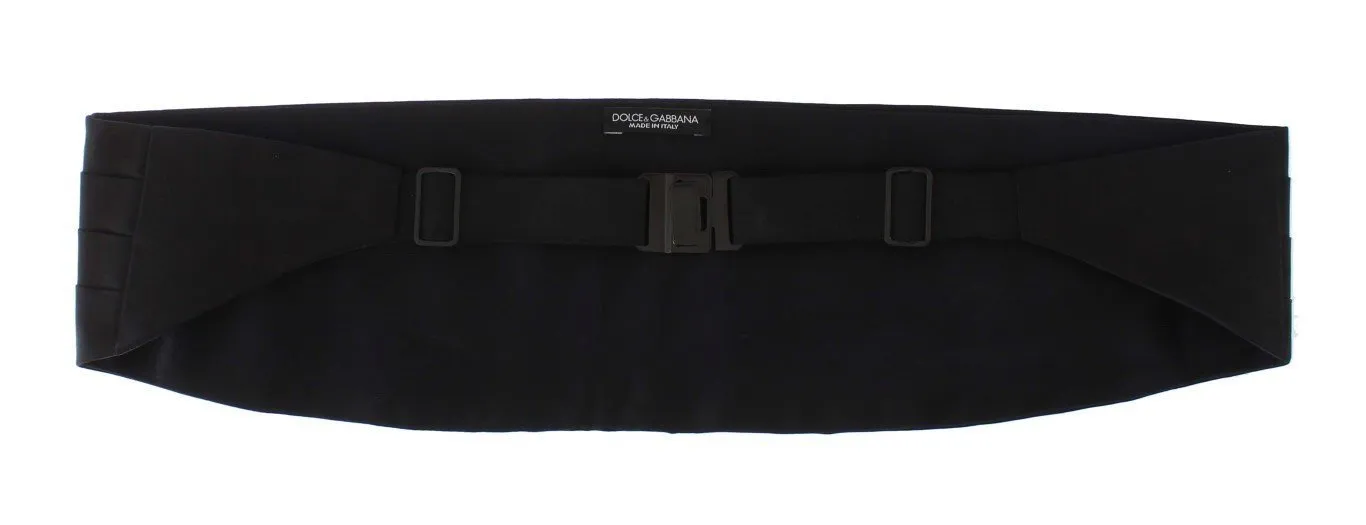 Black Wide Belt Silk Cummerbund