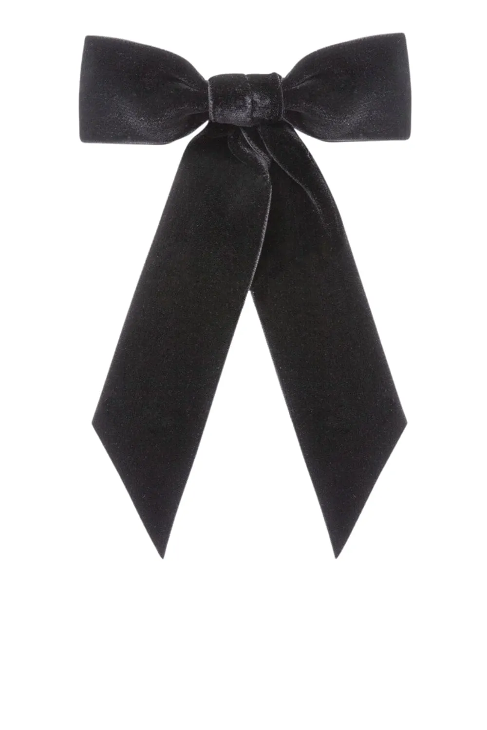 Black Wide Velvet Bow Barrette