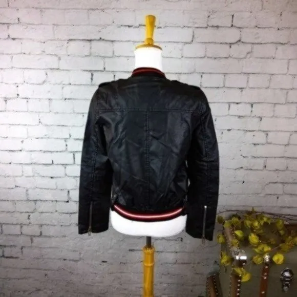 Blank NYC Faux Leather Moto Jacket Black Small