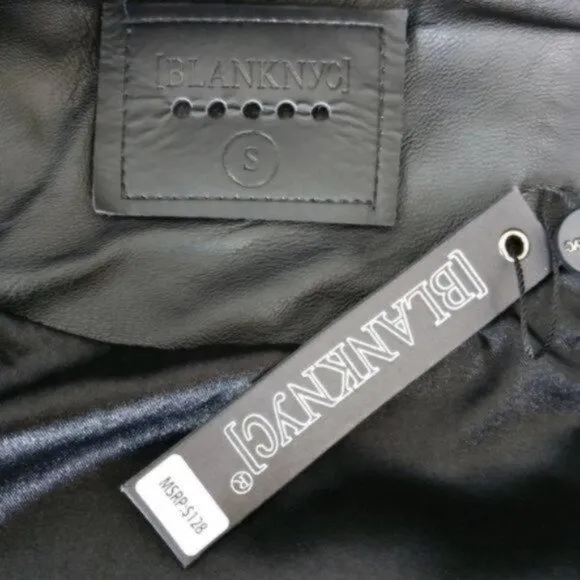 Blank NYC Faux Leather Moto Jacket Black Small
