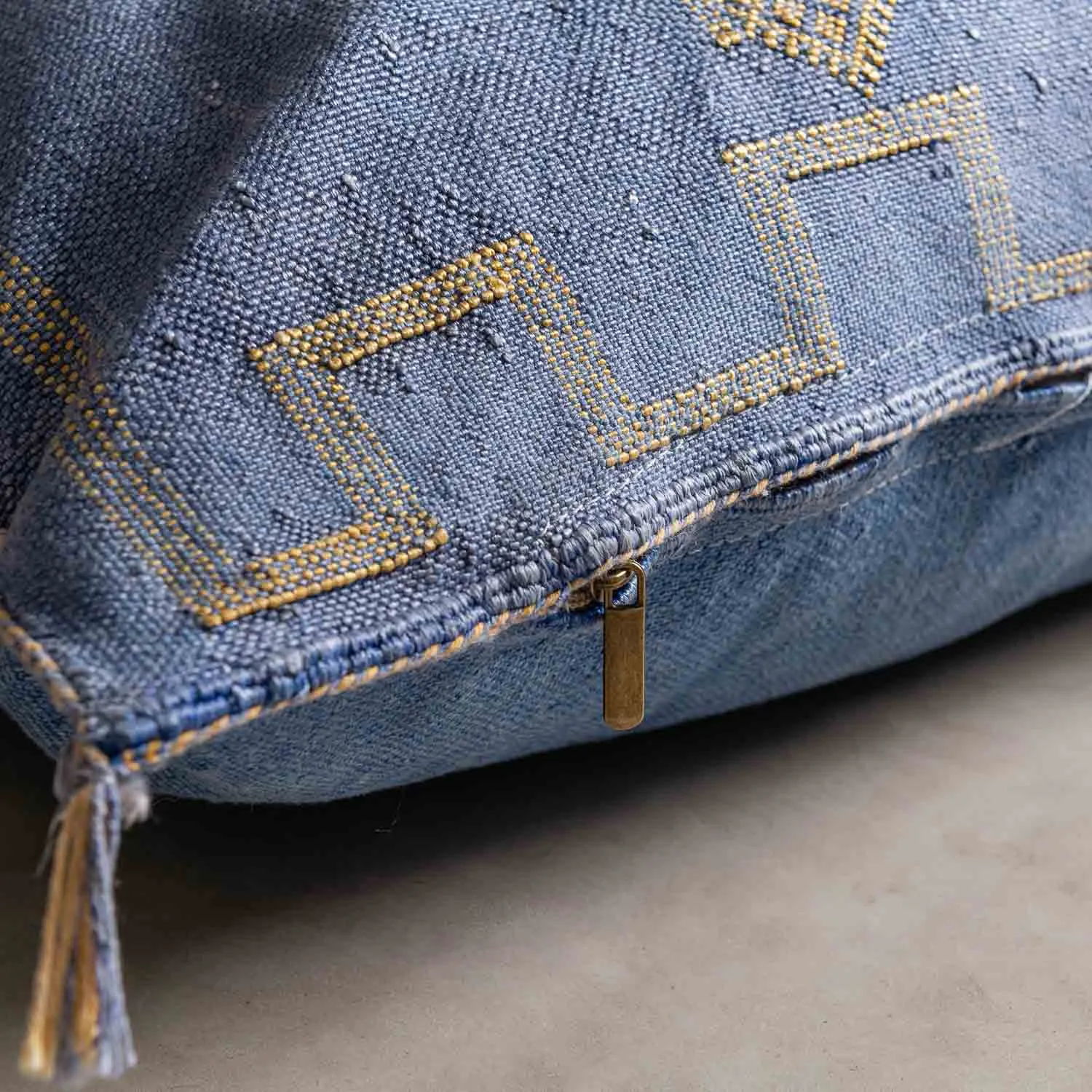 Blue Cactus silk pillow cover