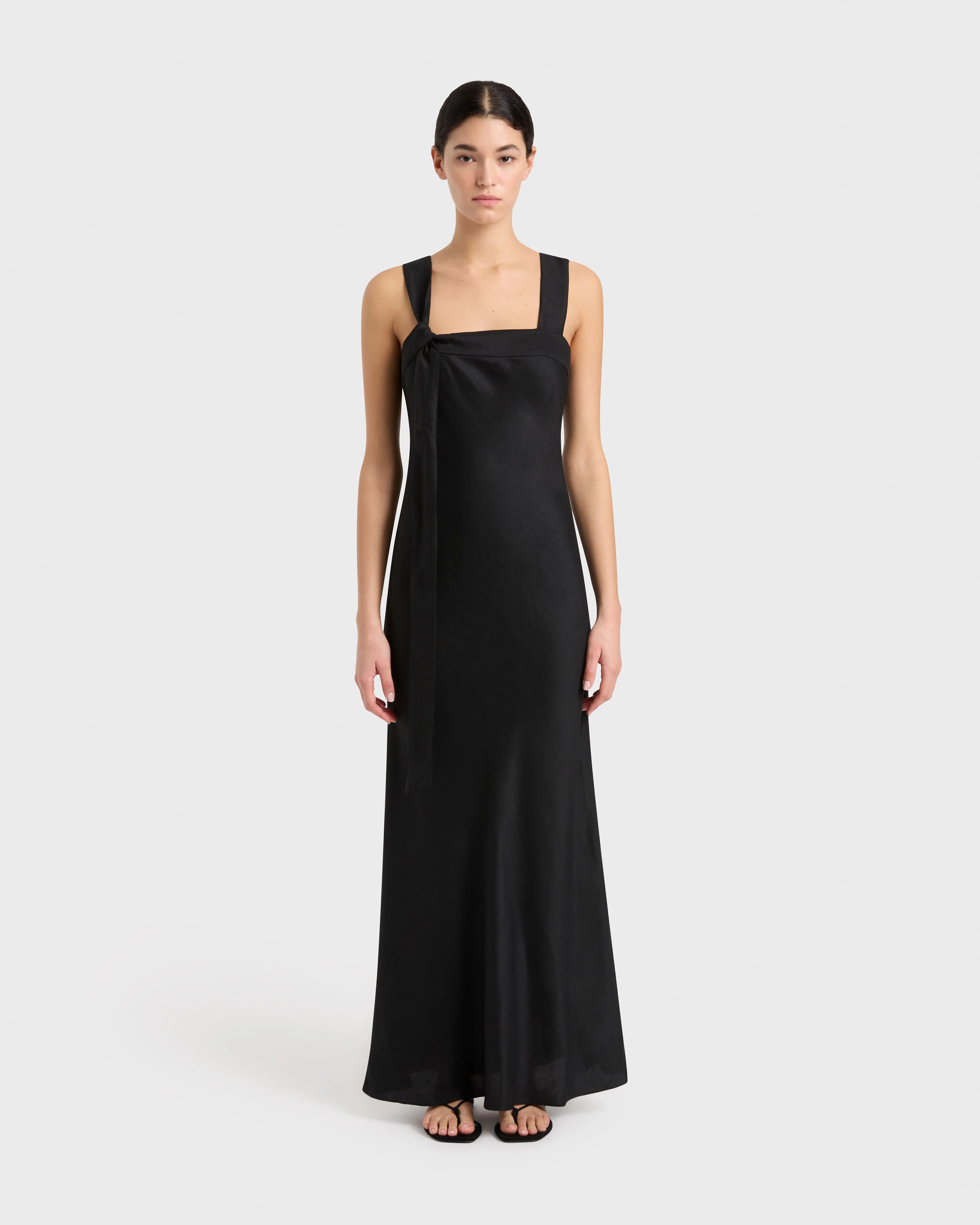 Bormio Twist Strap Dress - Black
