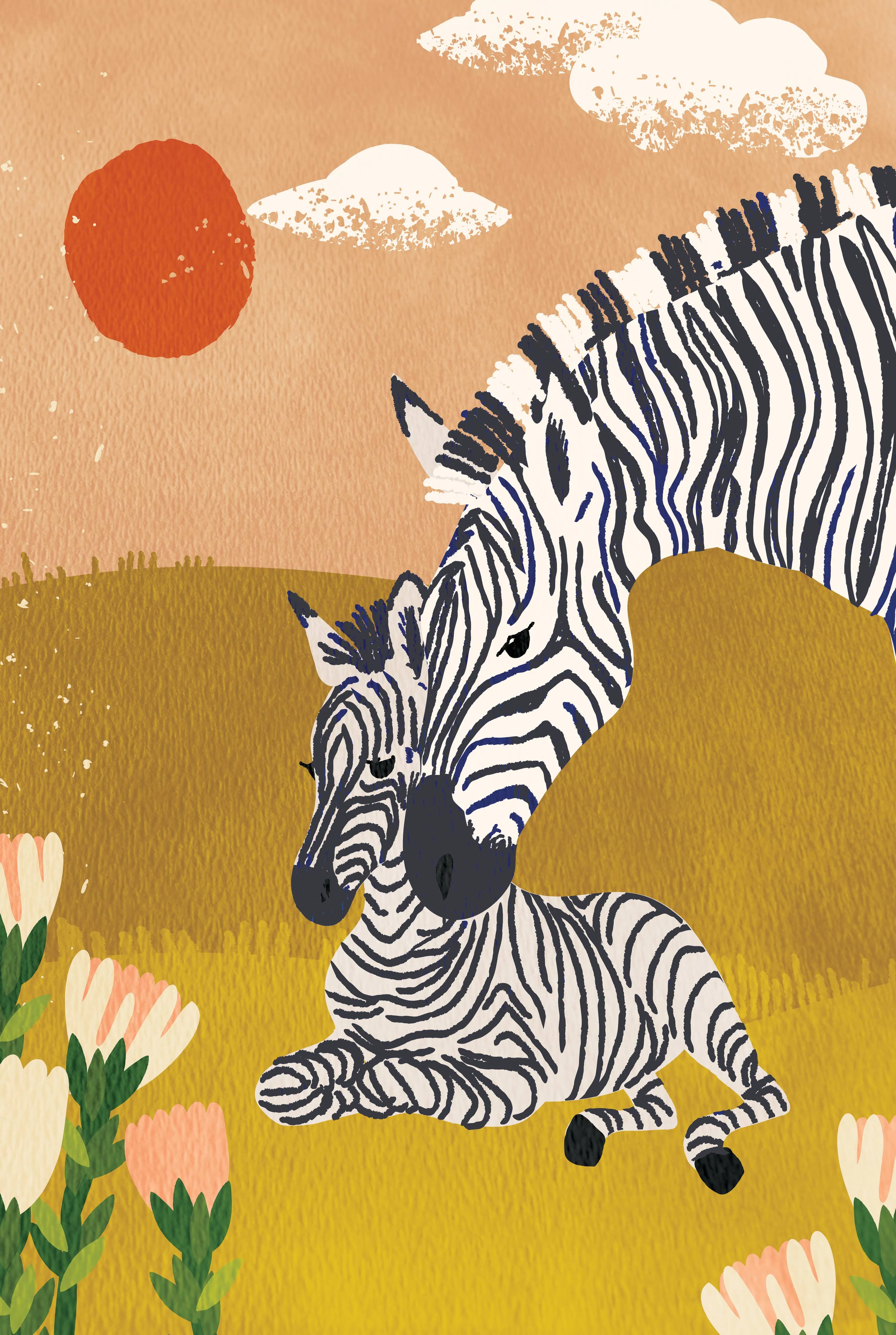 Breathe People - Zebra Family Paint-by-Number Kit for Kids: Kit   Magnetic Frame