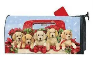 Bringing Home The Puppies Mailbox Cover