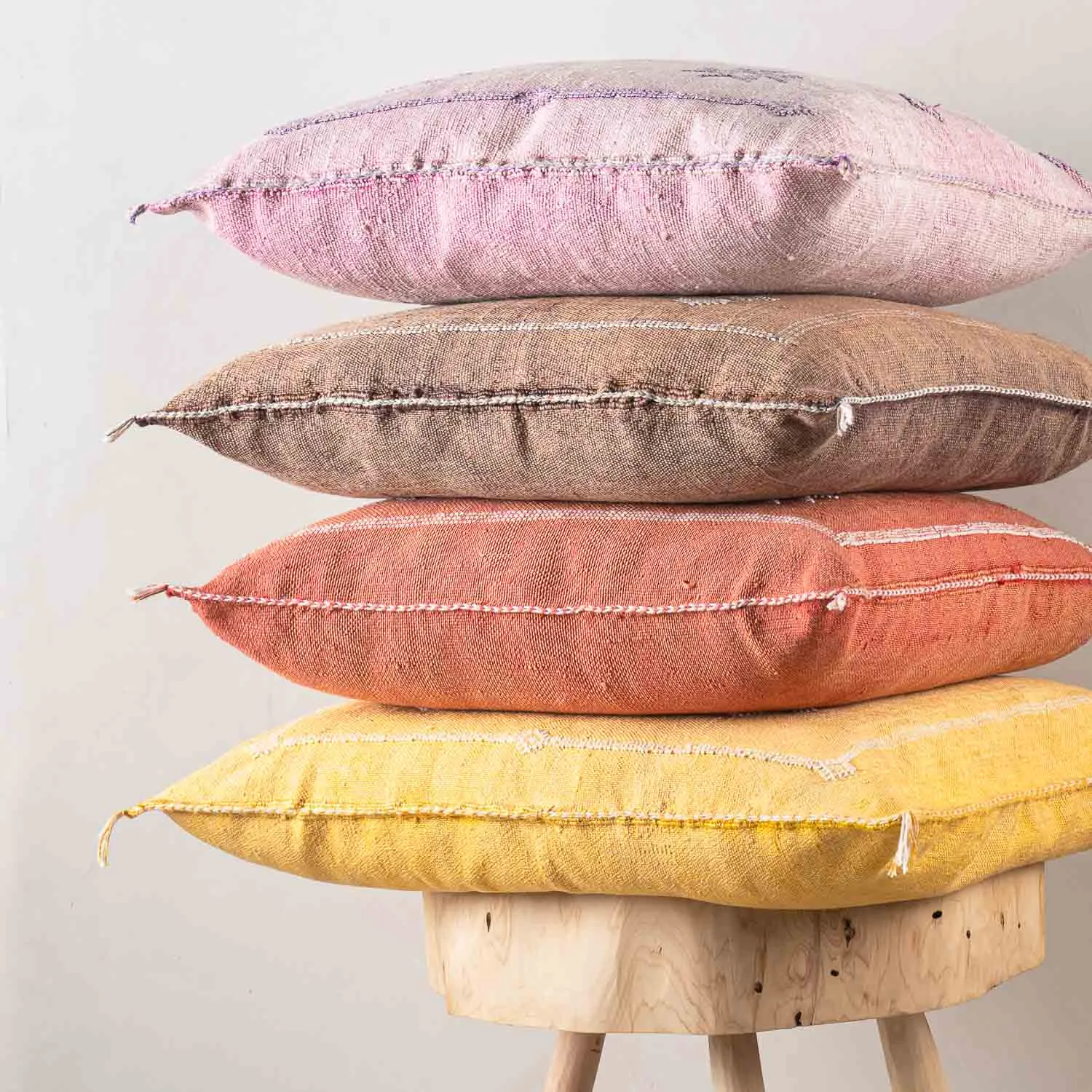 Brown Cactus silk pillow cover