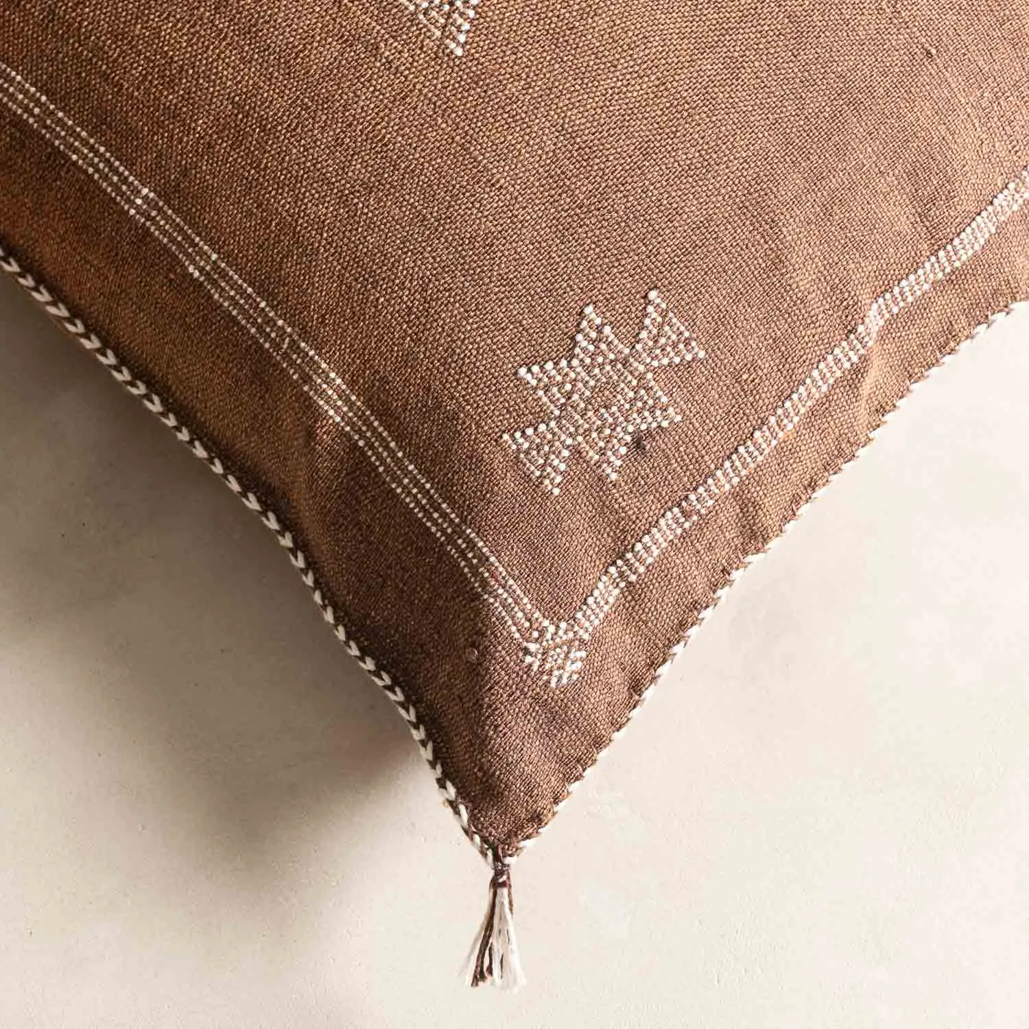 Brown Cactus silk pillow cover
