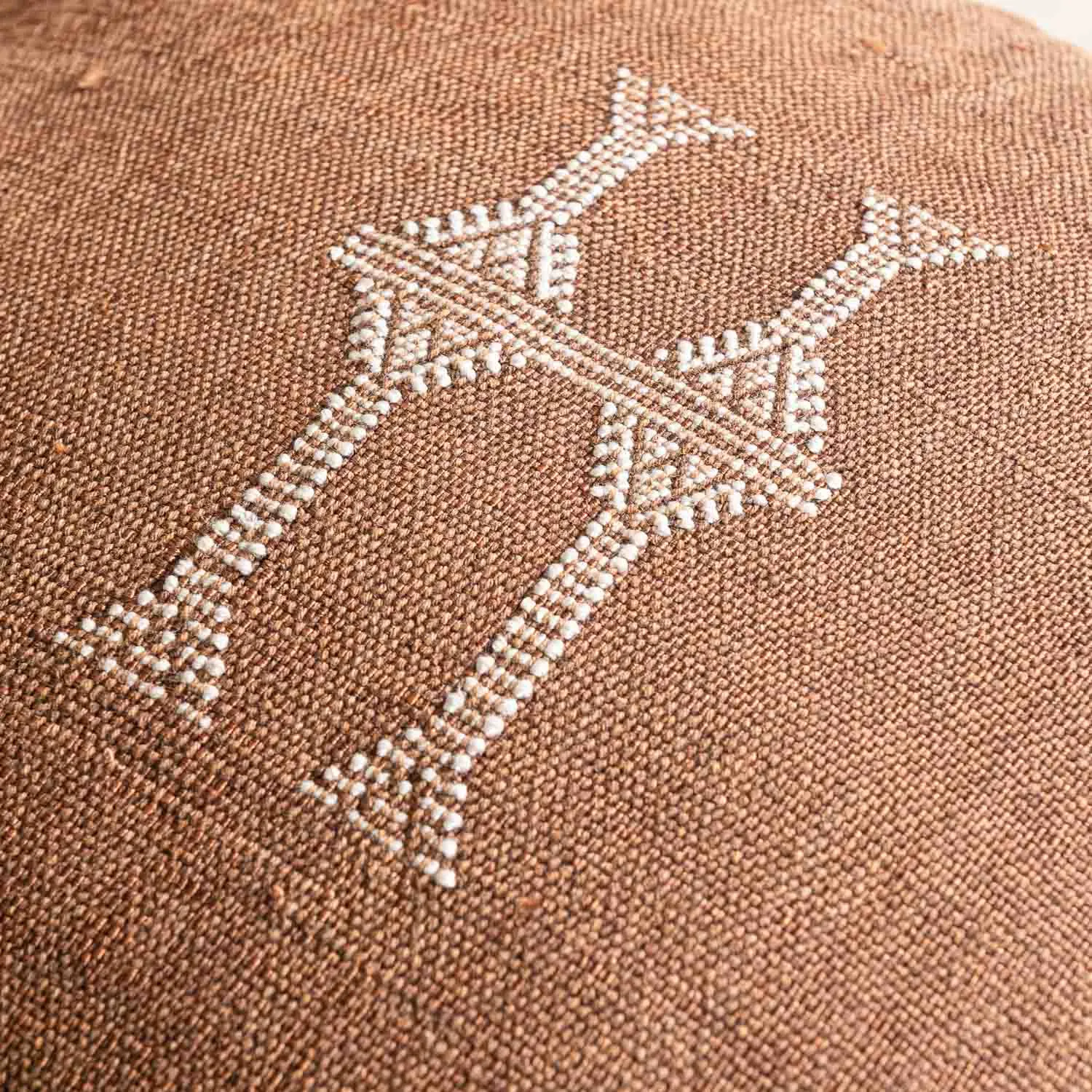 Brown Cactus silk pillow cover