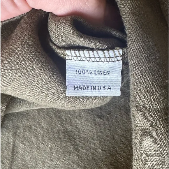 Bryn Walker Linen Bingley Tunic Dress - Olive Green - XS