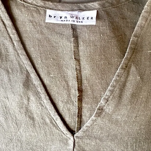 Bryn Walker Linen Bingley Tunic Dress - Olive Green - XS