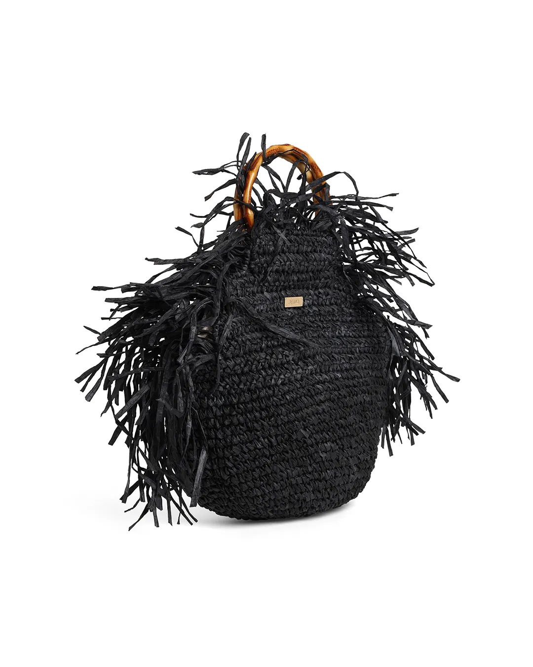 Bucket bag with bamboo Handle