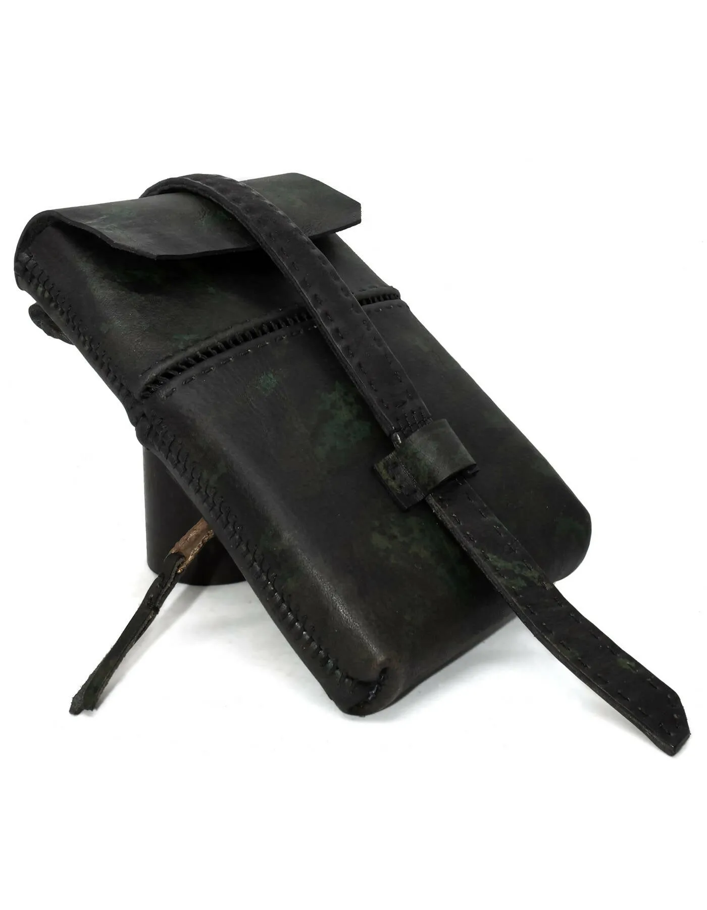 buffalo leather open seam cross body bag