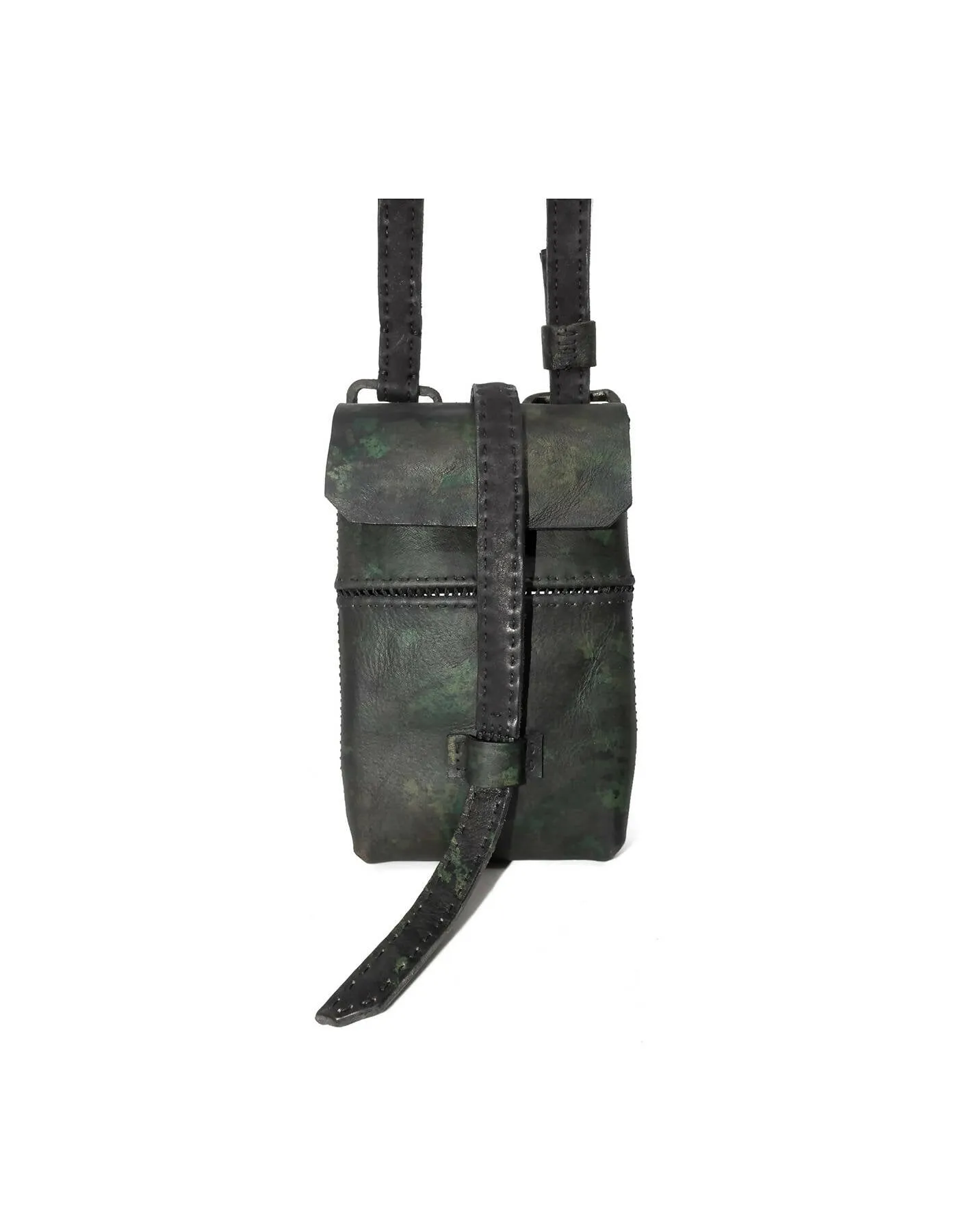 buffalo leather open seam cross body bag
