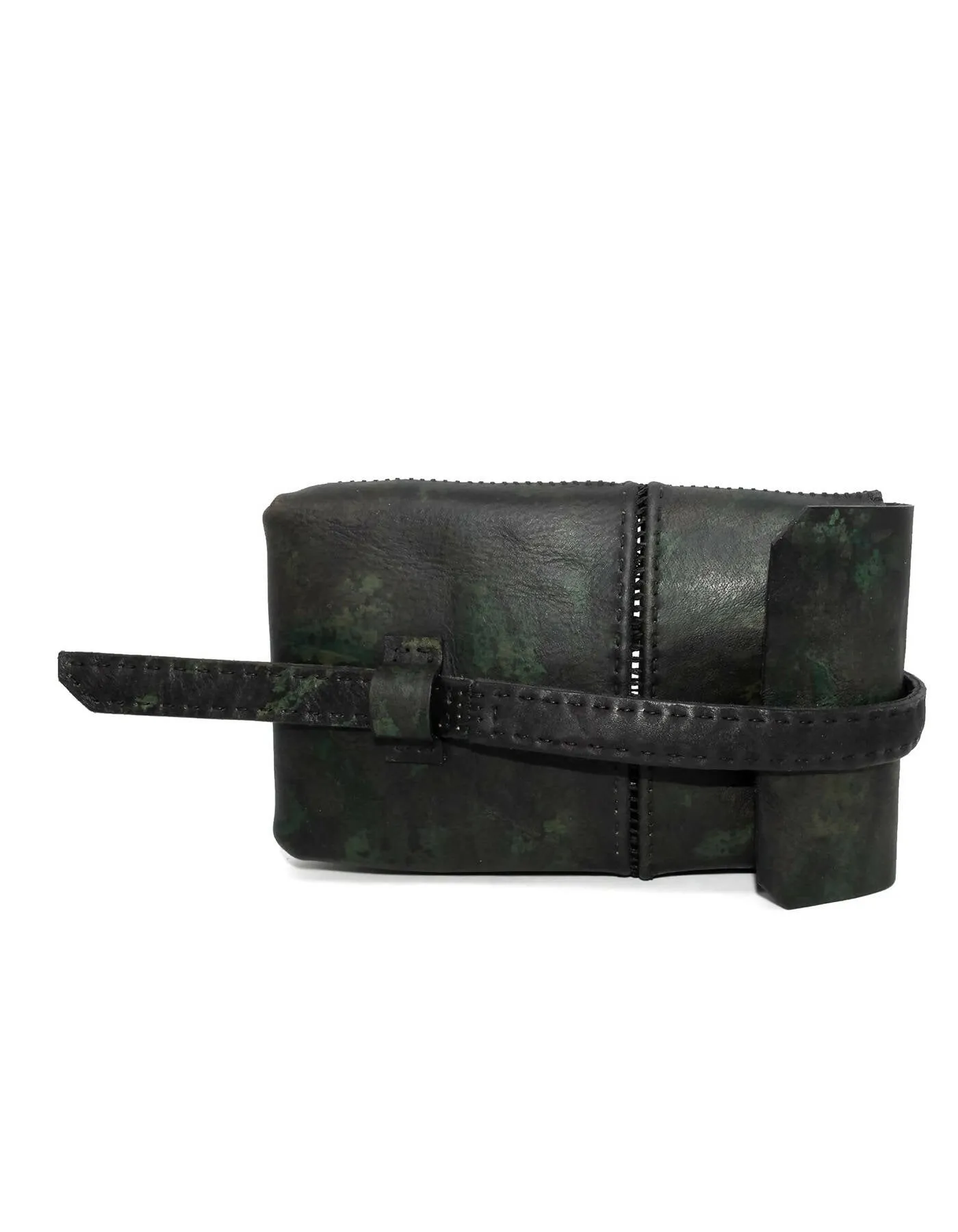 buffalo leather open seam cross body bag
