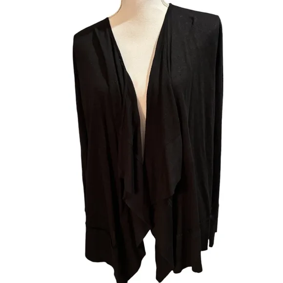 Calypso St. Barth Black Linen Stolka Cardigan Size M. NWT