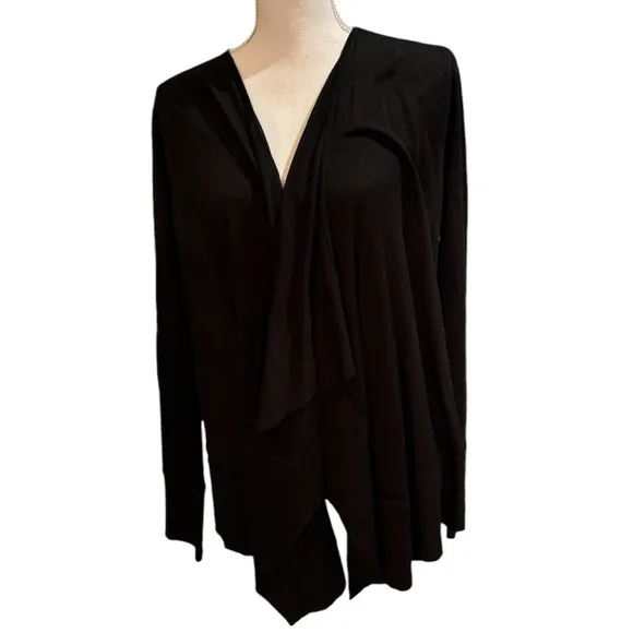 Calypso St. Barth Black Linen Stolka Cardigan Size M. NWT