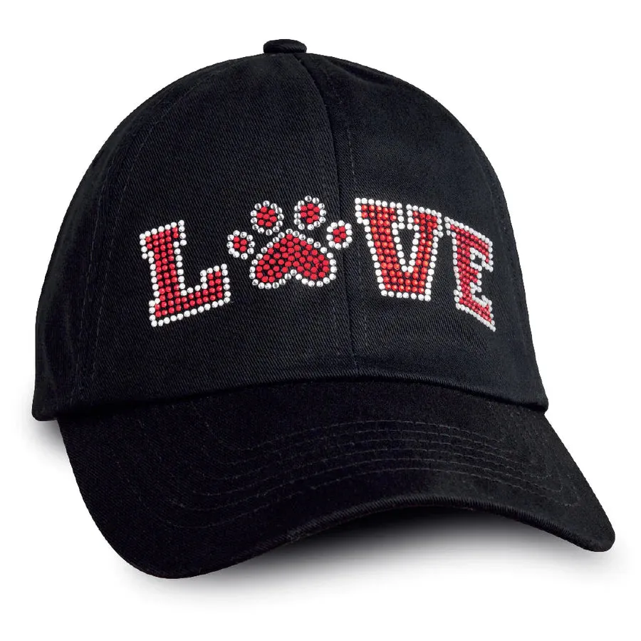 Cap - Love (w/Paw) Rhinestone