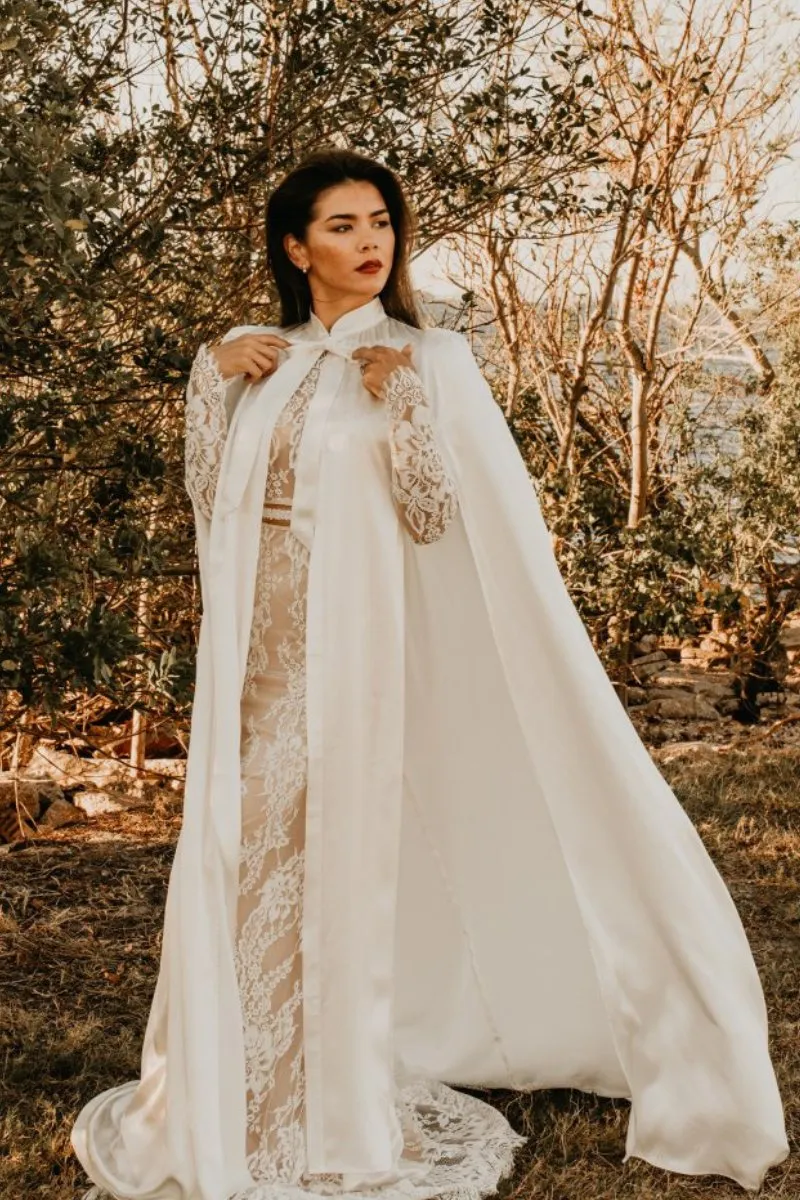 Carolina Cathedral Length Silk Bridal Cape