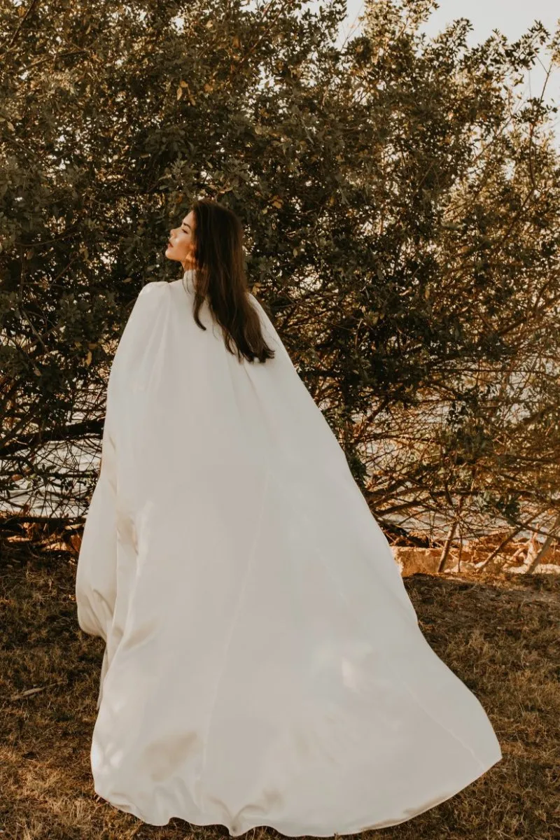 Carolina Cathedral Length Silk Bridal Cape