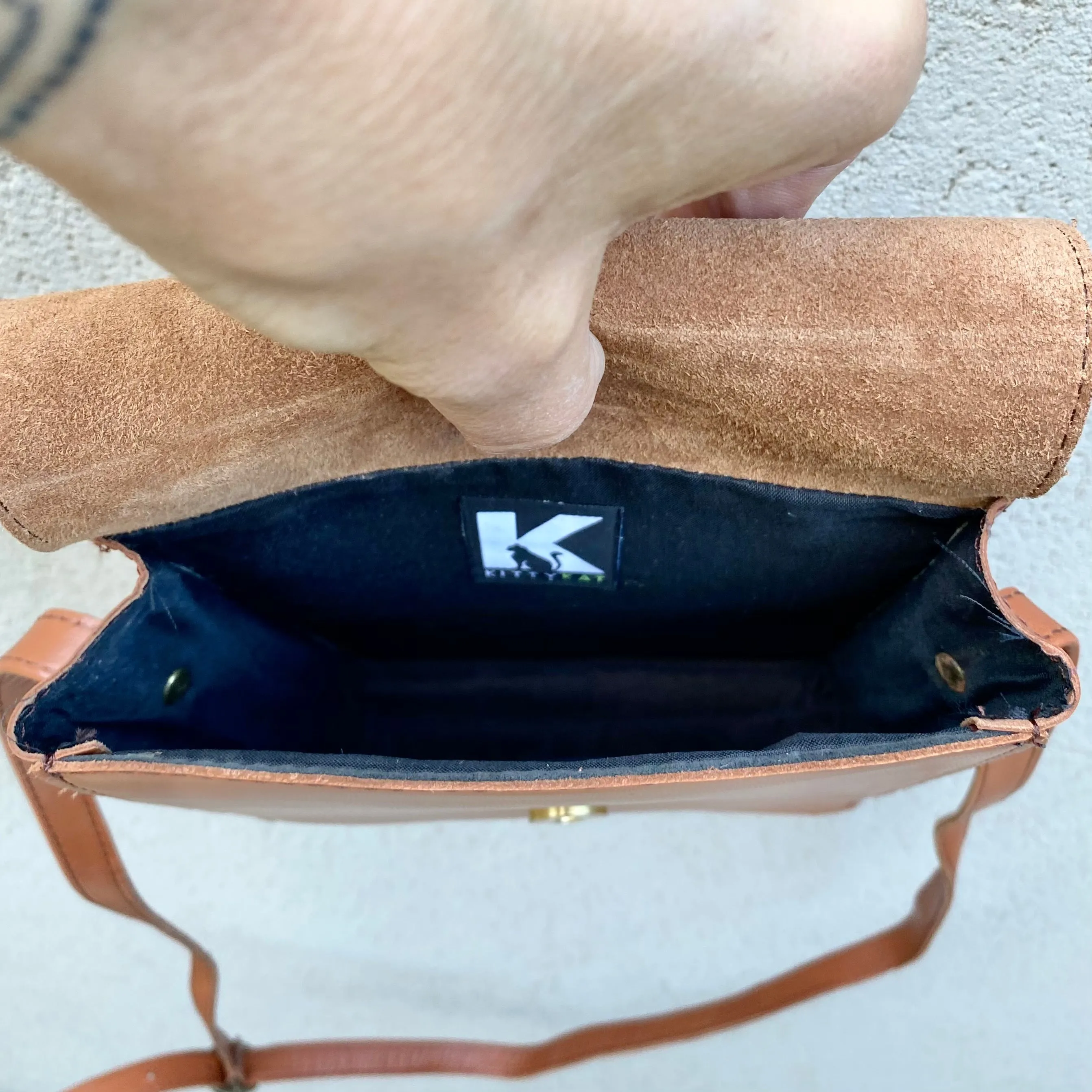 Carolina Cowhide and Leather Crossbody Bag - Cream, Dark Tan