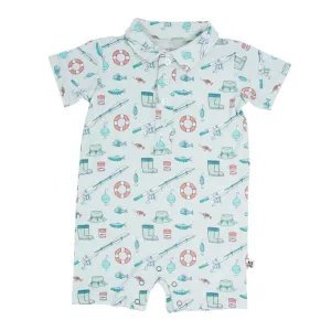 Cast A Line Polo Romper
