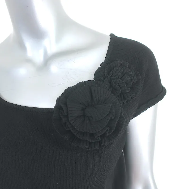 Catherine Malandrino Tiered Knit Mini Dress Black/Multicolor Size Small NEW