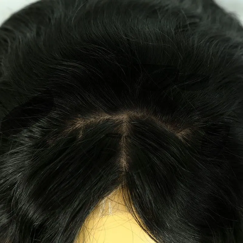 Cathy Bangs Loose Wave Silk Base 4x4 Closure Wigs