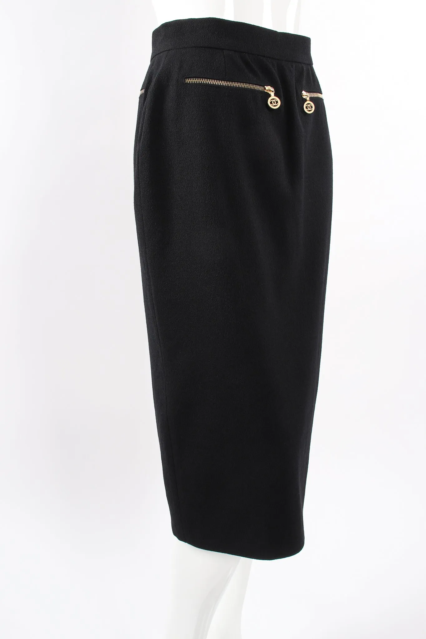 CC Logo Zipper Midi Skirt