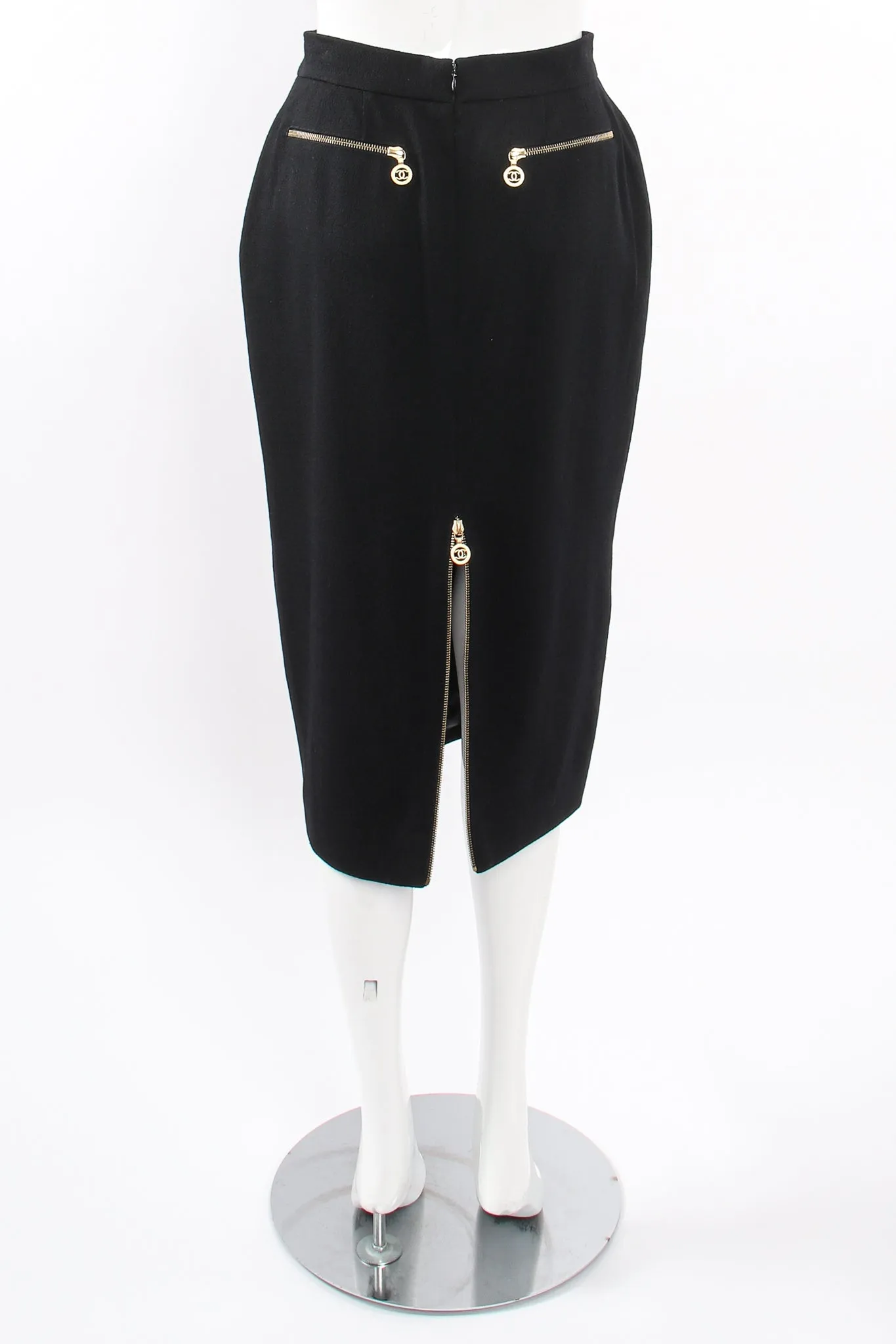 CC Logo Zipper Midi Skirt