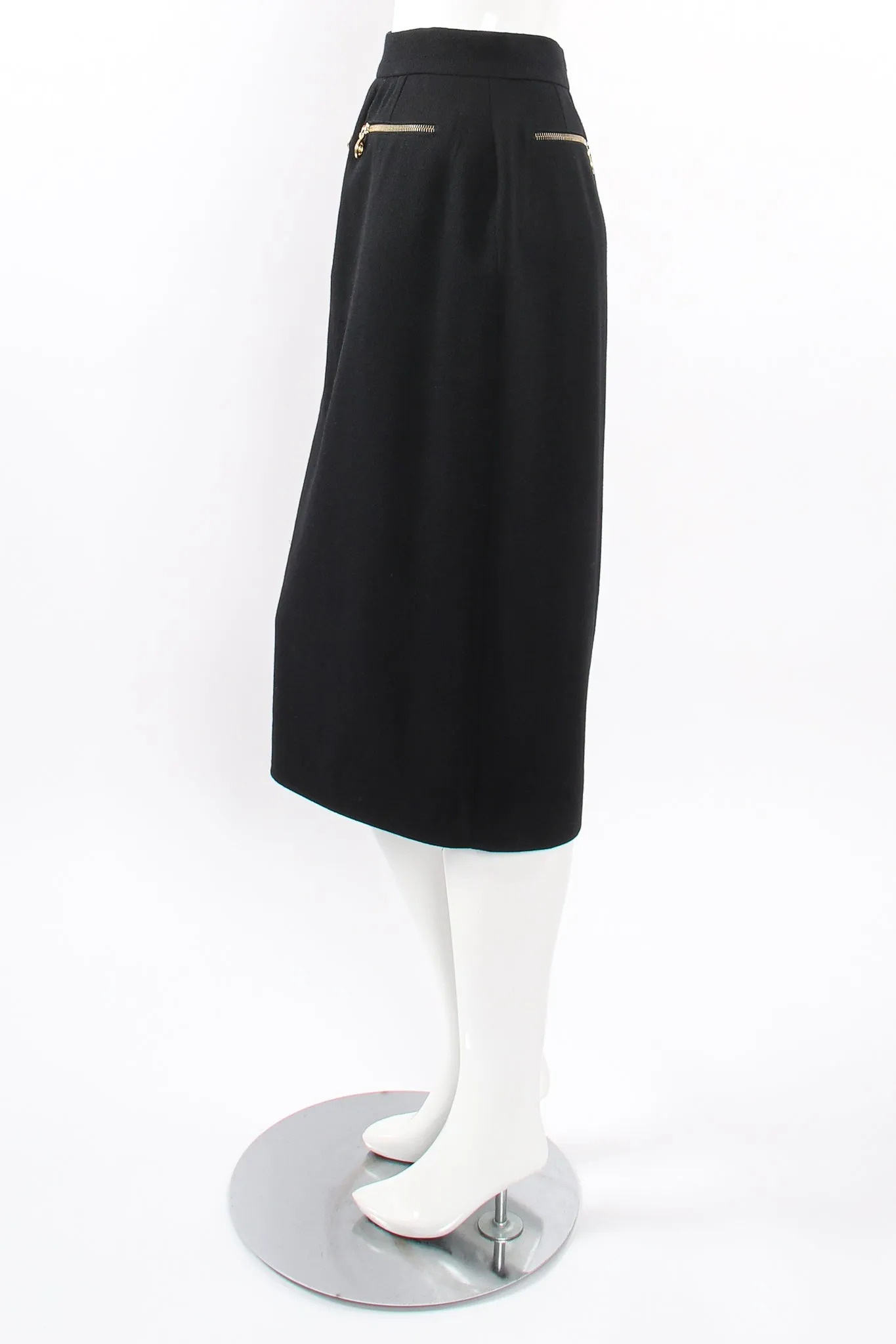 CC Logo Zipper Midi Skirt