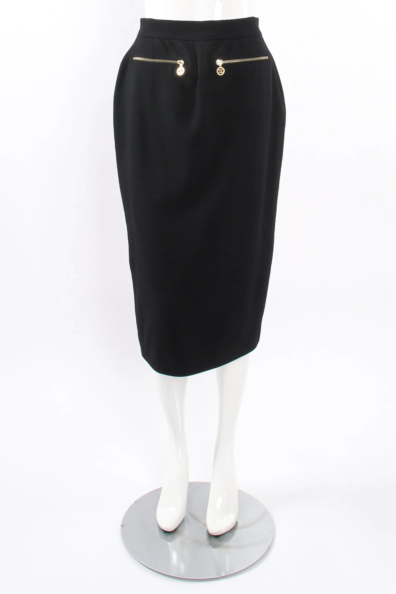 CC Logo Zipper Midi Skirt