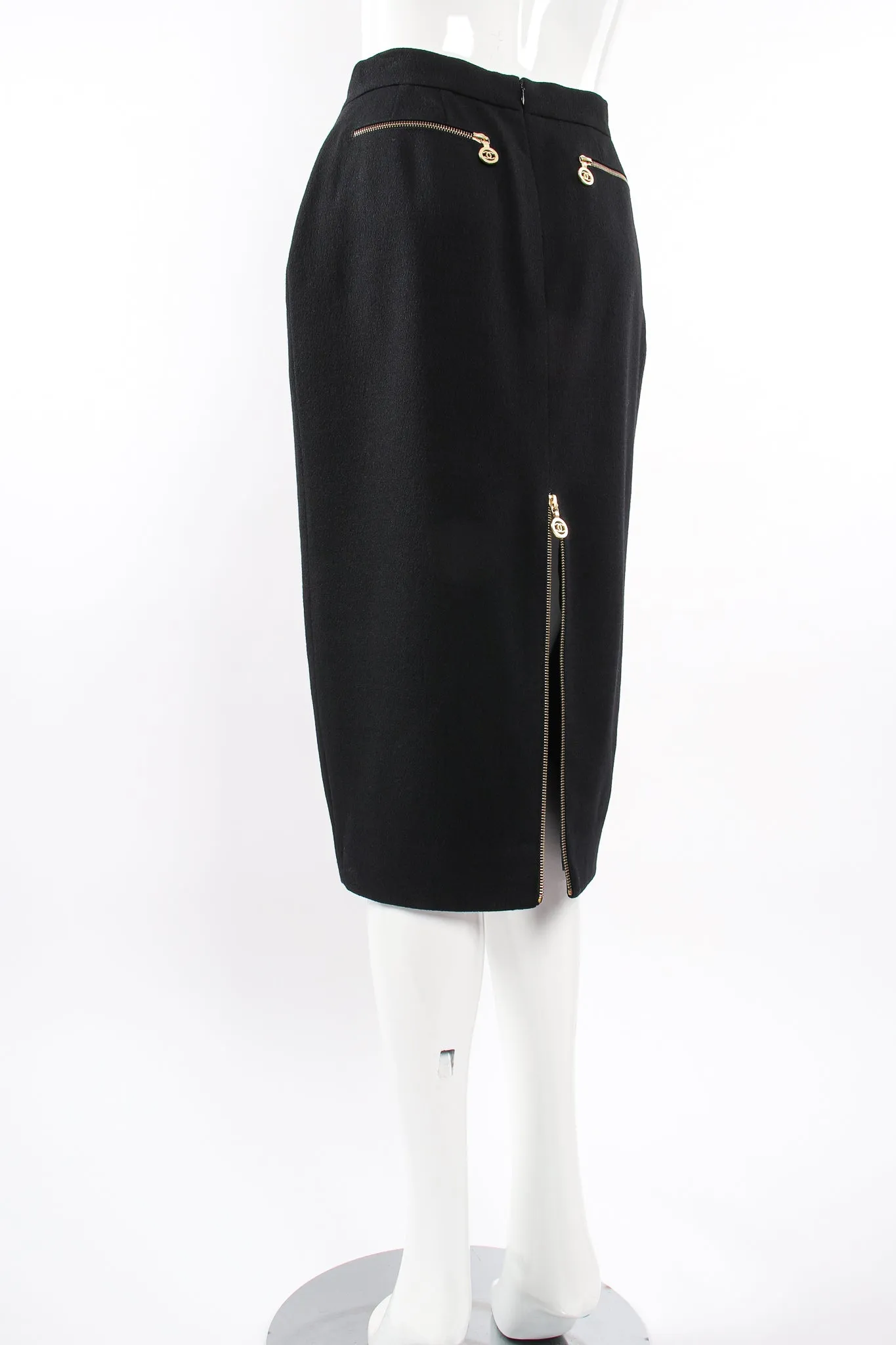CC Logo Zipper Midi Skirt