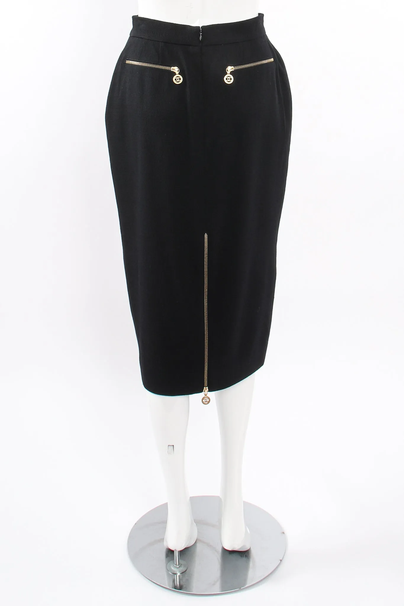 CC Logo Zipper Midi Skirt
