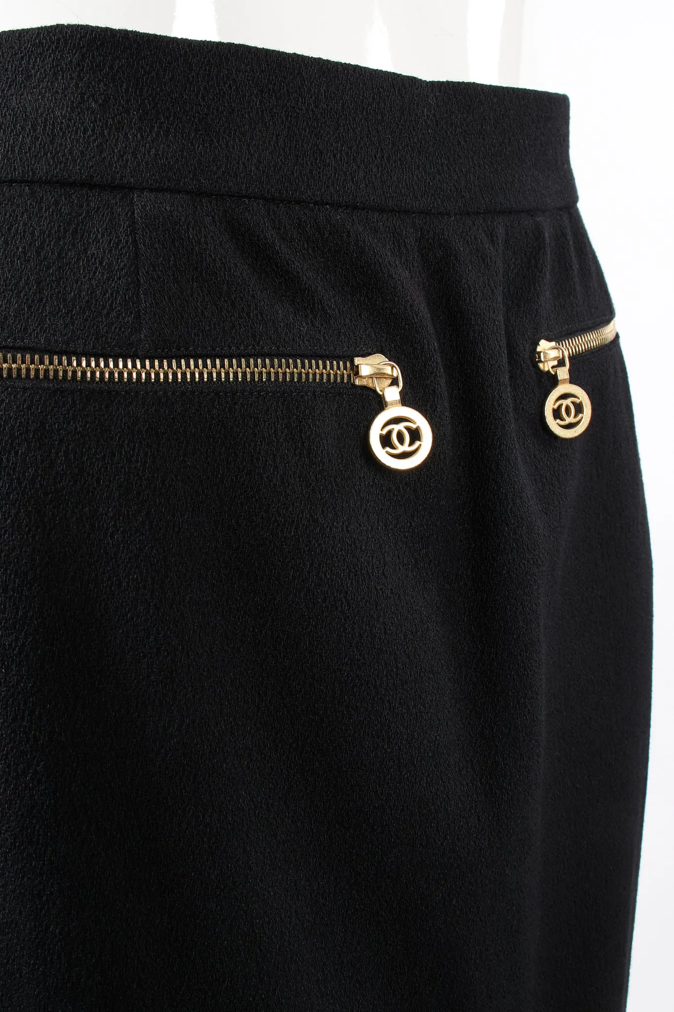 CC Logo Zipper Midi Skirt