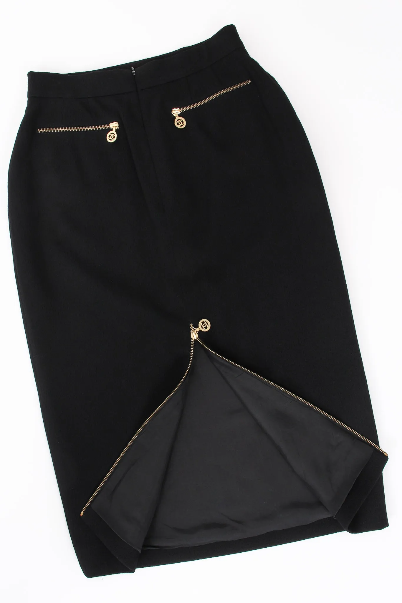 CC Logo Zipper Midi Skirt