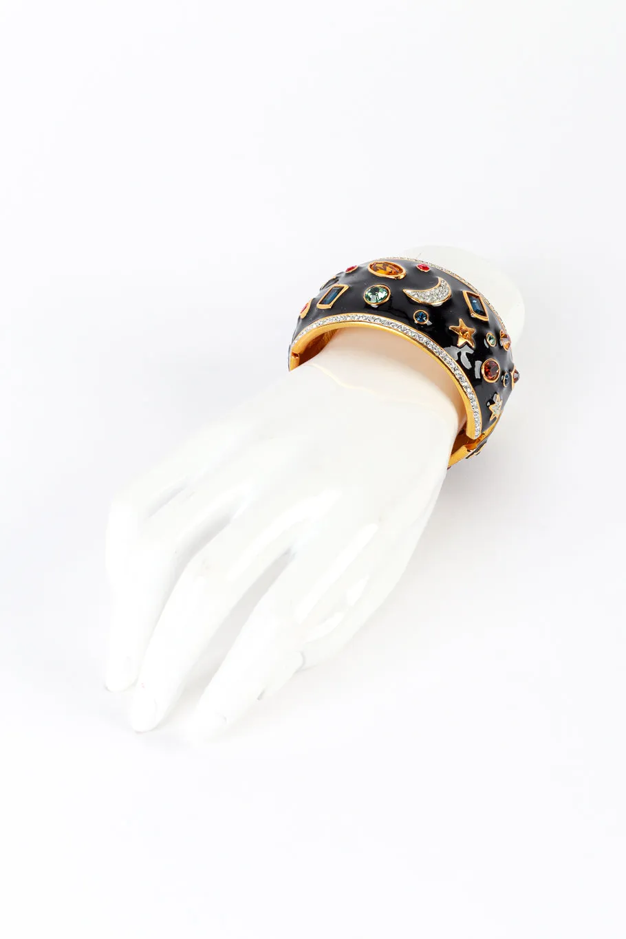 Celestial Black Enamel Gem Bracelet