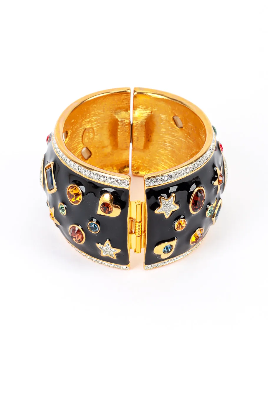 Celestial Black Enamel Gem Bracelet