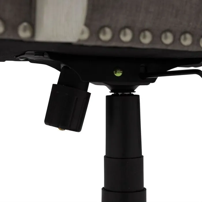 Charcoal Linen Upholstered Adjustable Height Tilt Task Office Chair