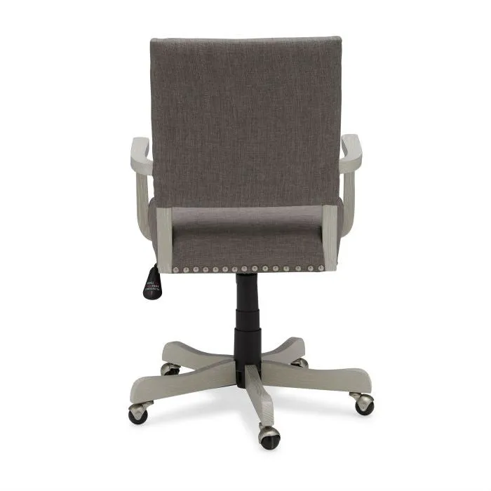 Charcoal Linen Upholstered Adjustable Height Tilt Task Office Chair