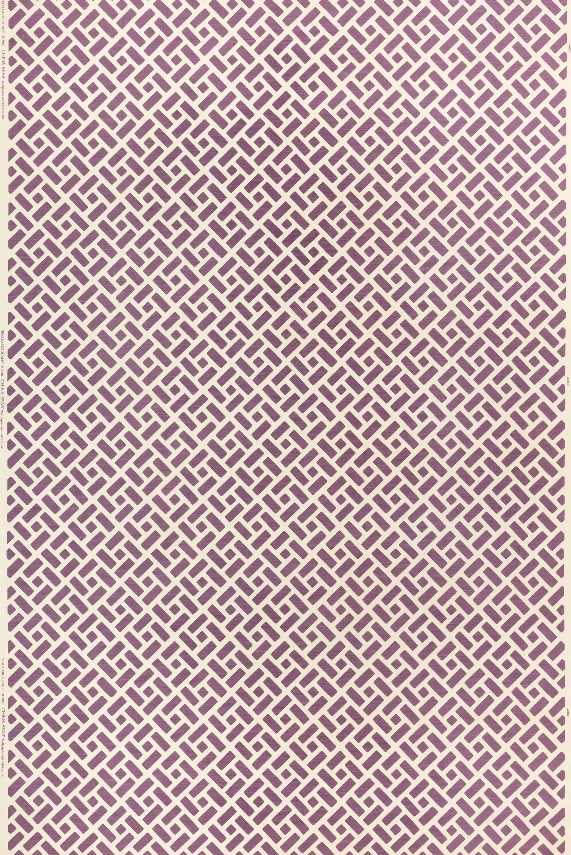 China Seas Fabric: Edo Grande - Custom Purple on Tinted Belgian Linen / Cotton