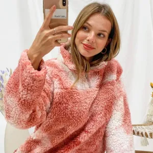 Chloe Pink Tie Dye Sherpa Jacket