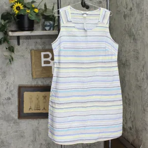 Cj Banks Womens Unlined Linen Blend Woven Sleeveless Midi Dress 4870