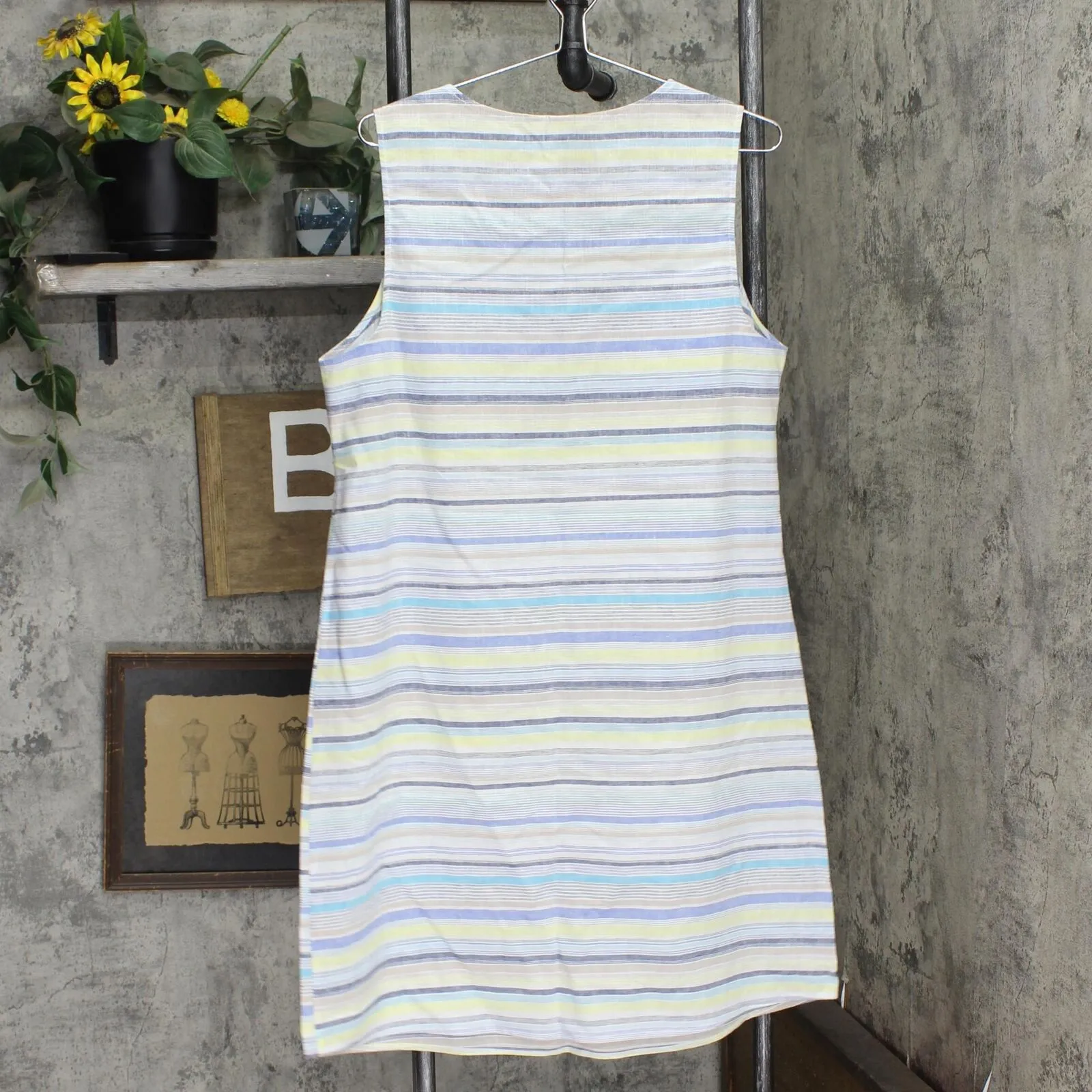Cj Banks Womens Unlined Linen Blend Woven Sleeveless Midi Dress 4870