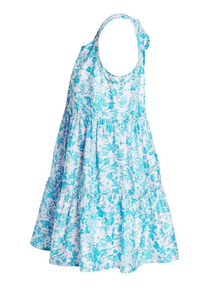 Clio Printed Open Back Silk Mini Dress - Porcelain