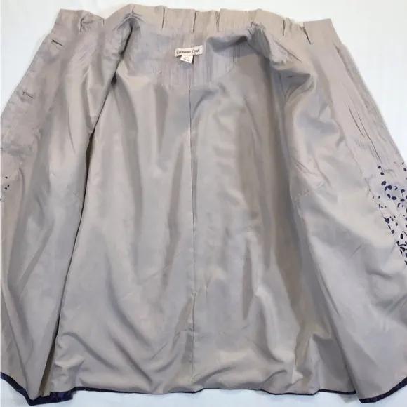 Coldwater Creek Womens Linen Jacket Size 20/22 Button Up Artsy Floral Lagenlook