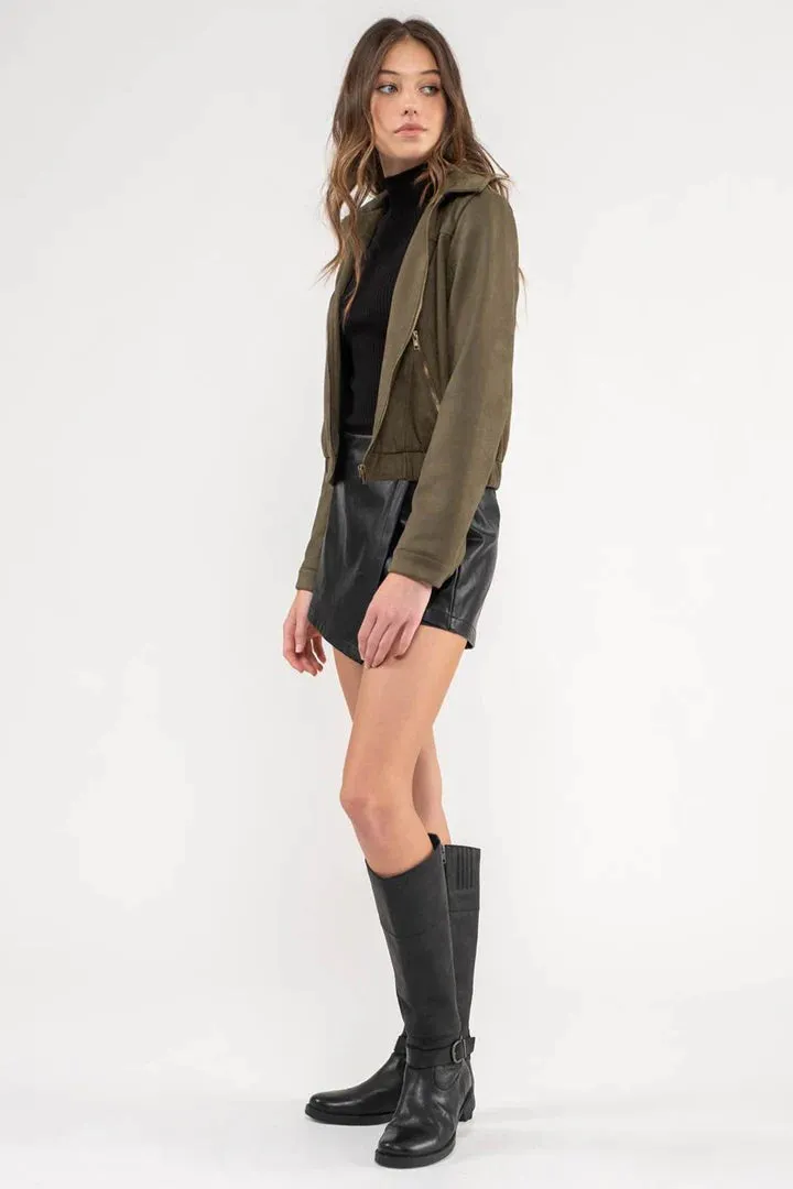 Collar Front Zip Jacket