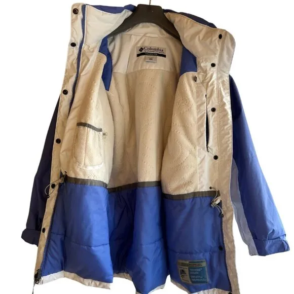 Columbia après-ski Snowboard Winter Jacket Size 1X Waterproof Blue &amp; White