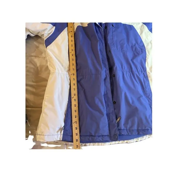 Columbia après-ski Snowboard Winter Jacket Size 1X Waterproof Blue &amp; White