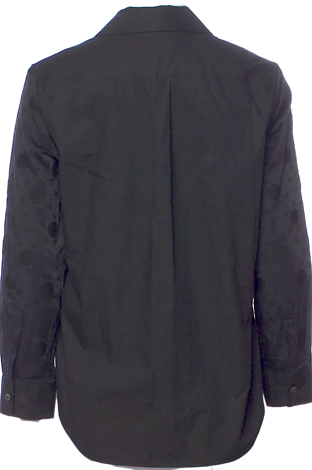 COMME des GARÇONS JAPAN. TRICOT. Black Printed Long Sleeve Button-Up Top