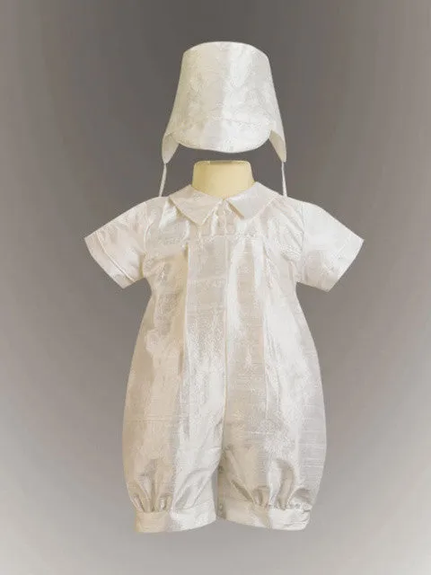 Conner Boys Silk Christening Romper