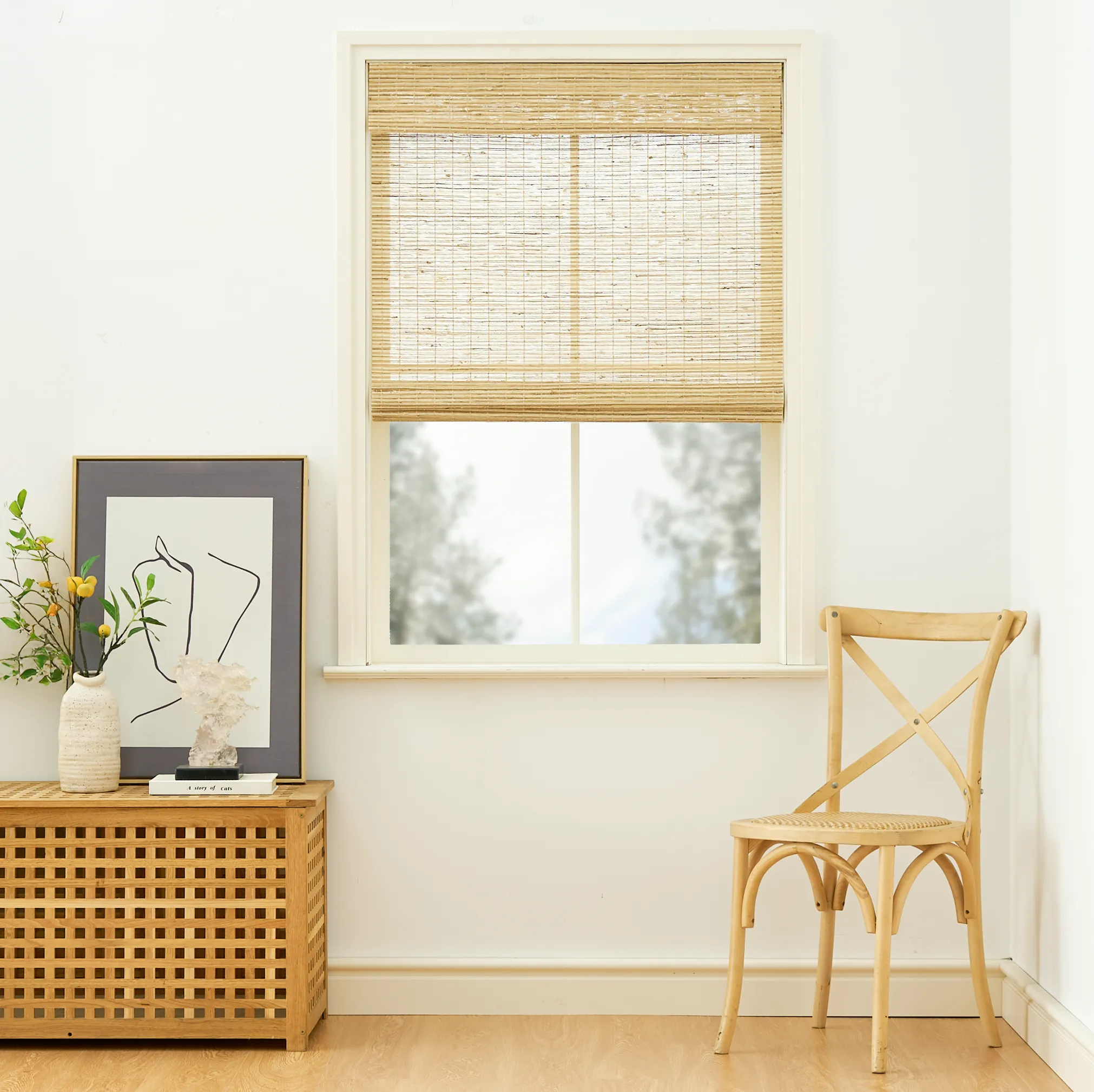 Cora Woven Bamboo Shade| Beige Brown